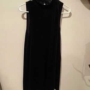 Velour Black High-neck dress
